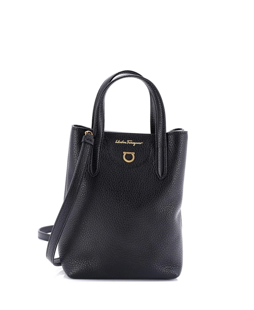 Pre-Owned Salvatore Ferragamo Mini Gancini Tote Leather