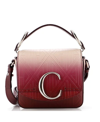 Pre-Owned Chloe Mini C Flap Bag Embossed Leather