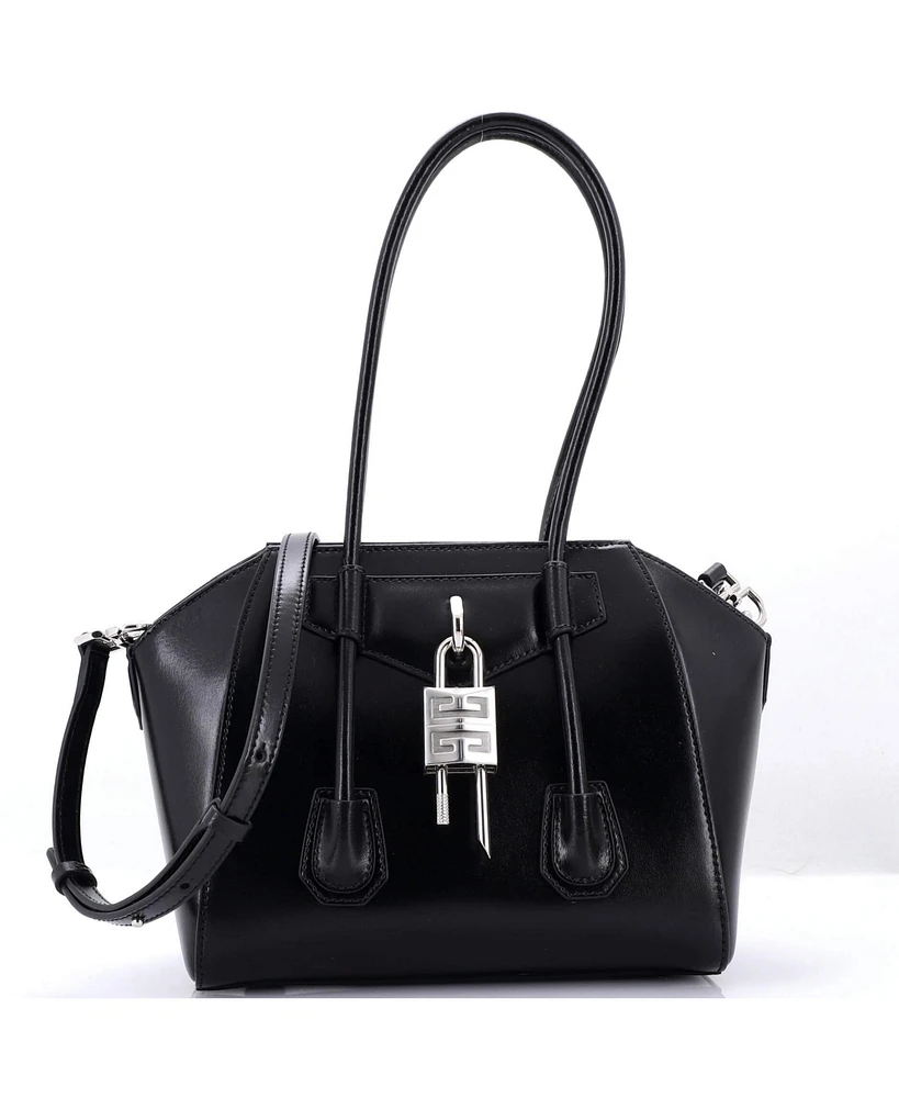 Pre-Owned Givenchy Mini Antigona Lock Bag Leather