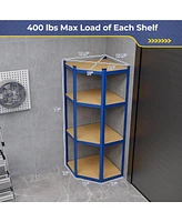 Gymax 2PCS 4-Tier Adjustable Garage Storage Utility Rack Corner Shelving Unit for Warehouse