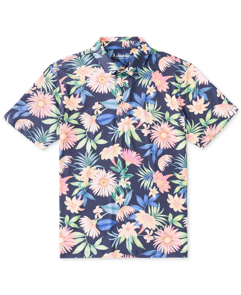 Chubbies Men's The Big Bloomer Short Sleeve Floral Print Polo Shirt