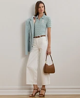 Lauren Ralph Petite Cable-Knit Cotton Polo Sweater