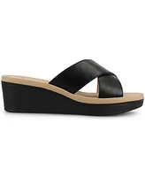 Journee Collection Women's Biara Crisscross Platform Wedge Sandals