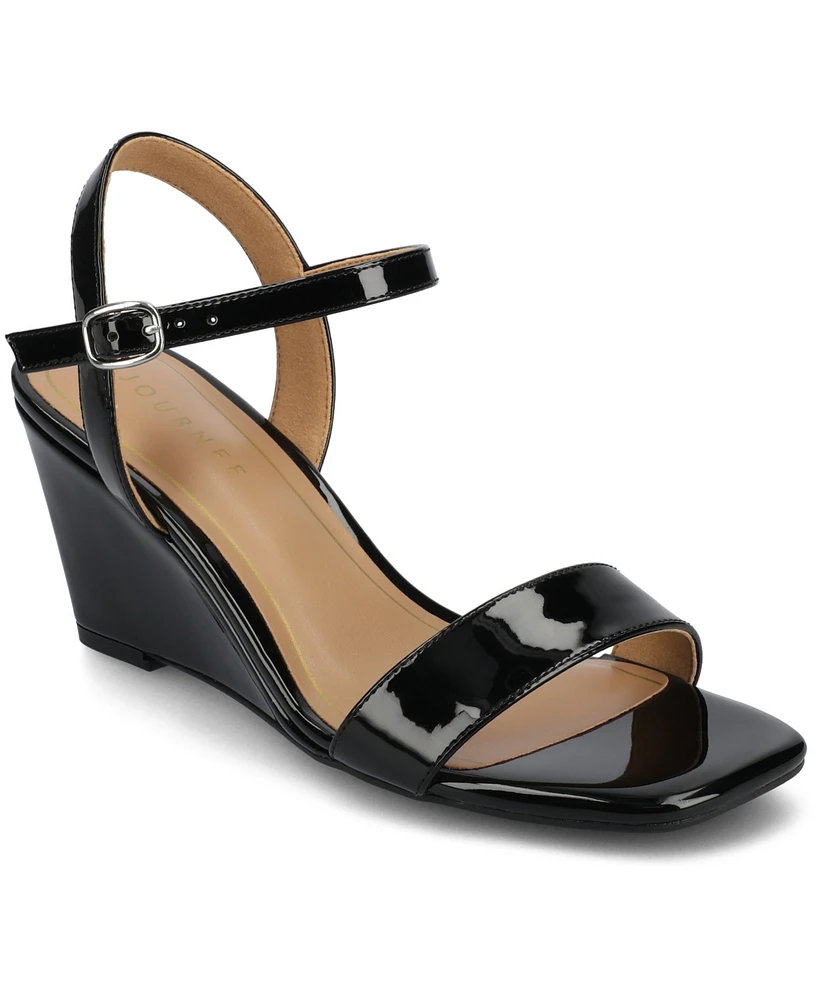 Journee Collection Women's Clayr Ankle Strap Wedge Sandals