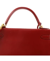 Pre-Owned HERMES Kelly 32 Handbag Red Box Calf with Gold Hardware