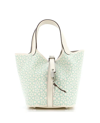 Pre-Owned HERMES Pm Picotin Lock Bag Lucky Daisy Printed Swift