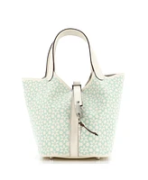 Pre-Owned HERMES Pm Picotin Lock Bag Lucky Daisy Printed Swift