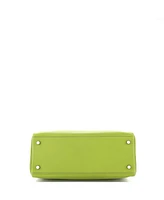Pre-Owned HERMES Kelly 28 Handbag Green Swift with Palladium Hardware