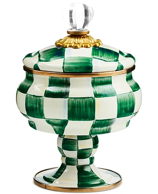 Mackenzie-Childs Emerald Check Curiosity Pot