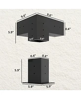 Outsunny 8PCS Pergola Kit Brackets for 4"x4" (Actual 3.6"x3.6") Lumber