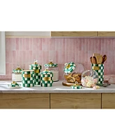 Mackenzie-Childs Emerald Check Canister