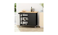 Kitchen Cart Compact Storage Solution with Shelves and Wheels for Easy Mobility