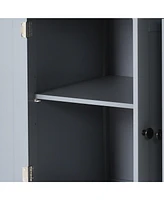 Kitchen Island Cart with 4-Door Cabinet and Ample Storage Space for Organization