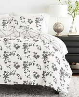 ienjoy Home Ultra Soft Edgy Flowers 3-Pc. Reversible Duvet Cover Set