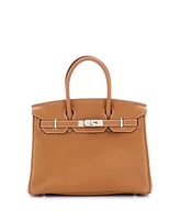 Pre-Owned HERMES Birkin 30 Handbag Brown Togo with Palladium Hardware