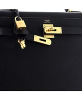 Pre-Owned HERMES Kelly 32 Handbag Black Epsom with Gold Hardware