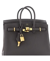 Pre-Owned HERMES Birkin 25 Handbag Grey Togo with Gold Hardware