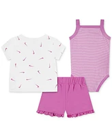 Nike Baby Girls Essentials T-Shirt, Bodysuit & Ruffled Shorts, 3 Piece Set