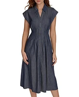 Tommy Hilfiger Women's Denim Midi Cap-Sleeve Shirtdress