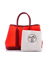 Pre-Owned HERMES 30 Garden Party Tote Toile and Leather