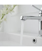 Single Handle Single Hole Modern Bathroom Faucet Bathroom Drip-Free Vanity Sink Faucet in Polished Chrome