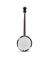 Sonart 5 String Geared Tunable Banjo 24 Brackets Closed Back Remo Head w/ Case