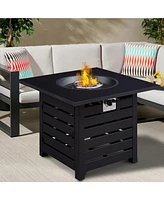 32-inch Square 50,000 Btu Auto-Ignition Propane Gas Firepit with Waterproof Cover