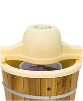 Elite Cuisine 4 Quart Old Fashioned Pine Bucket Electric Ice Cream Maker