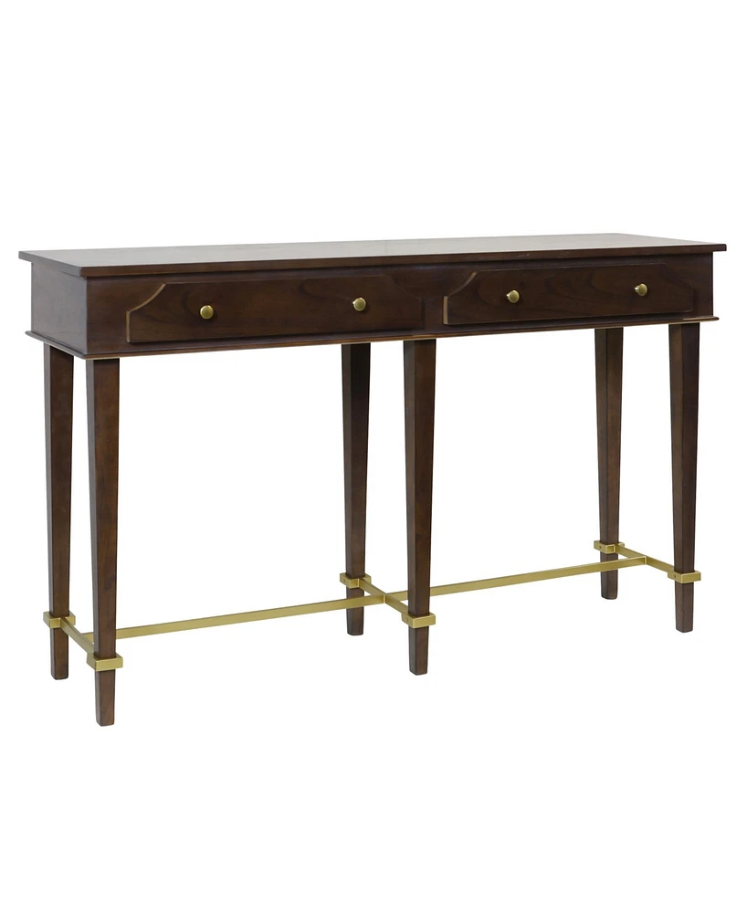 StyleCraft Home Collection 16" Wood Albert Transitional Two Drawer Console Table