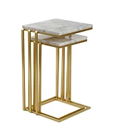 StyleCraft Home Collection 2-Pc. Marble Angie Glam Table
