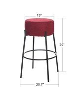 StyleCraft Home Collection 29" Soloist Boucle Upholstered Minimalist Bar Stool