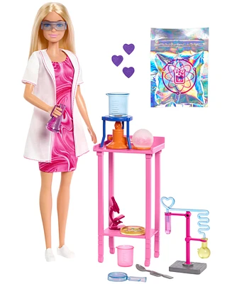 Barbie Scientist Doll and Accessories with Blonde Fashion Doll, Lab Table, & Color-Change Accessories