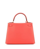 Pre-Owned HERMES Kelly 28 Handbag Red Epsom with Gold Hardware