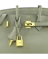 Pre-Owned HERMES Birkin 25 Handbag Green Swift with Gold Hardware