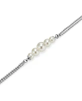 Olivia Burton Cultivated Pearls and Beads Silver Tone Bracelet