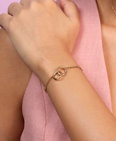 Olivia Burton Women's Amity Interlock Rose Gold Tone Stainless Steel Bracelet