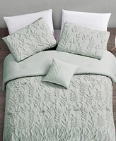 Rachel Roy Jacquard Puckered Botanical 3-Pc. Comforter Set, Twin