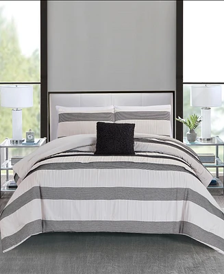 Rachel Roy Chenille Stripe -Pc. Comforter Set