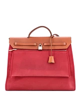 Pre-Owned Hermes Mm Herbag Toile and Leather