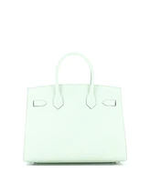 Pre-Owned Hermes Birkin 30 Handbag Green Epsom with Palladium Hardware