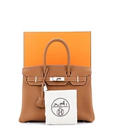 Pre-Owned Hermes Birkin 30 Handbag Brown Togo with Palladium Hardware