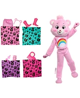 Barbie Cutie Reveal Care Bears Series Doll & Accessories in Cheer Bear Plush Costume, 10 Surprises