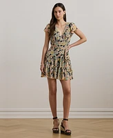 Lauren Ralph Women's Floral Belted Georgette Tiered Dress