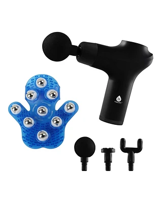 Pursonic Ultimate Relaxation Bundle: 3-Speed Massage Gun & Palm-Shaped Massage Glove