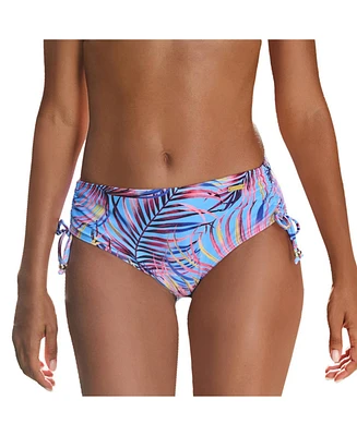 Lascana Women's Palm Print Mid Rise Bikini Swimsuit Bottom