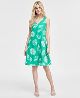 Jones New York Women's Gina V-Neck Trapeze Mini Dress