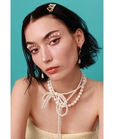 Pearl Bow Wrap Necklace