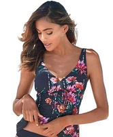 Womens Floral Underwire Tankini Swimsuit Top