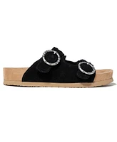 Minnetonka Women's Georgine Classic Suede Buckle Slide Sandals