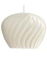Cavelli 15" Mid Century Modern Pendant Ceiling Light Fixture Dining Room Over Table Kitchen Island Foyer Swirl Hanging Flower White Hallway Entryway L
